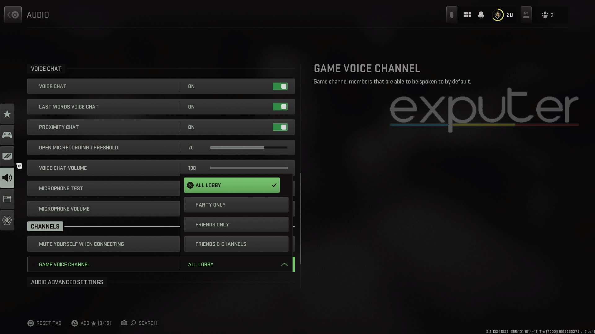 canal de voz do jogo warzone 2.0