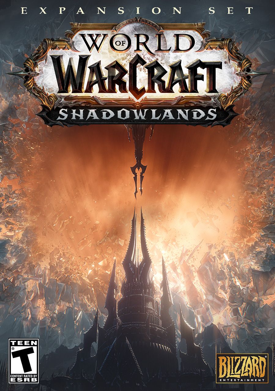 Maquete da arte da capa de World of Warcraft Shadowlands