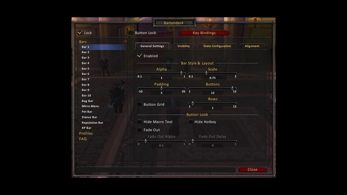 Complemento Bagnon do World Of Warcraft