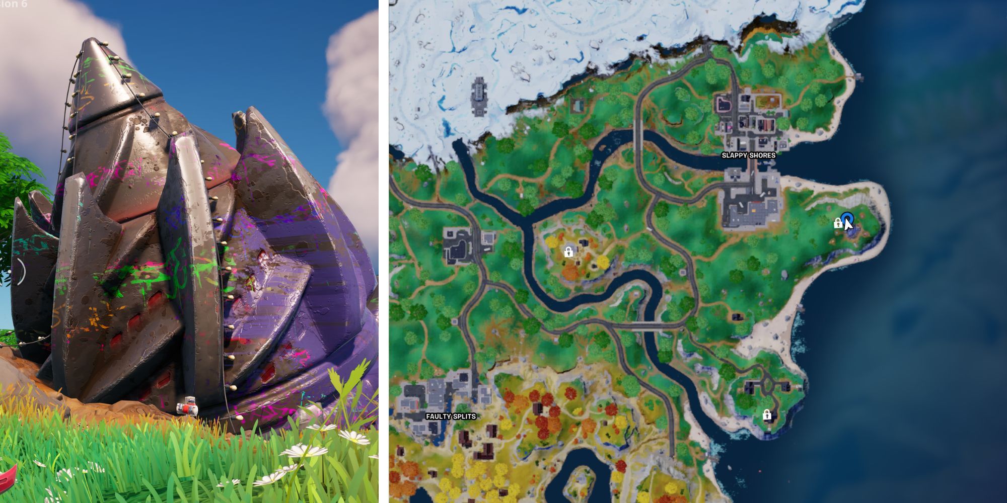 Local de perfuração no mapa Fortnite