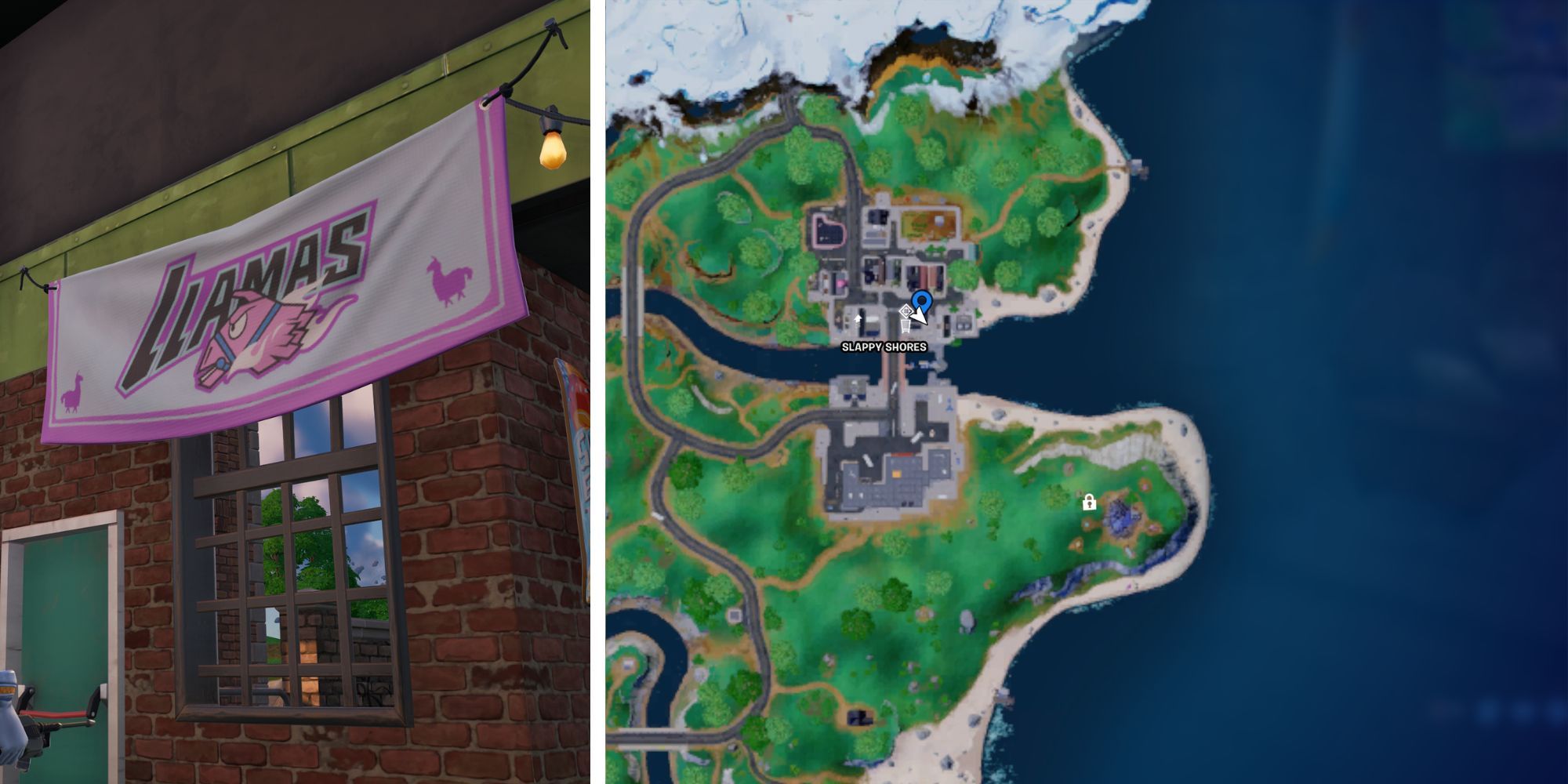 Banner Llamas em Slappy Shores Fortnite