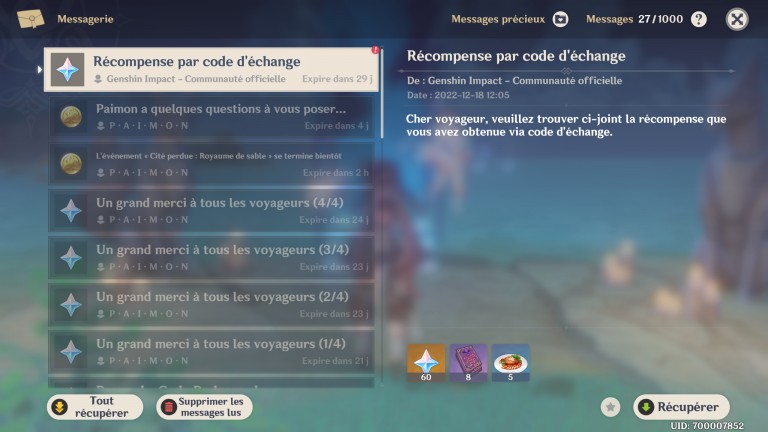 Genshin Impact, o retorno das recompensas Prime Gaming!  Des primo-gemmes à récupérer pour Noël !