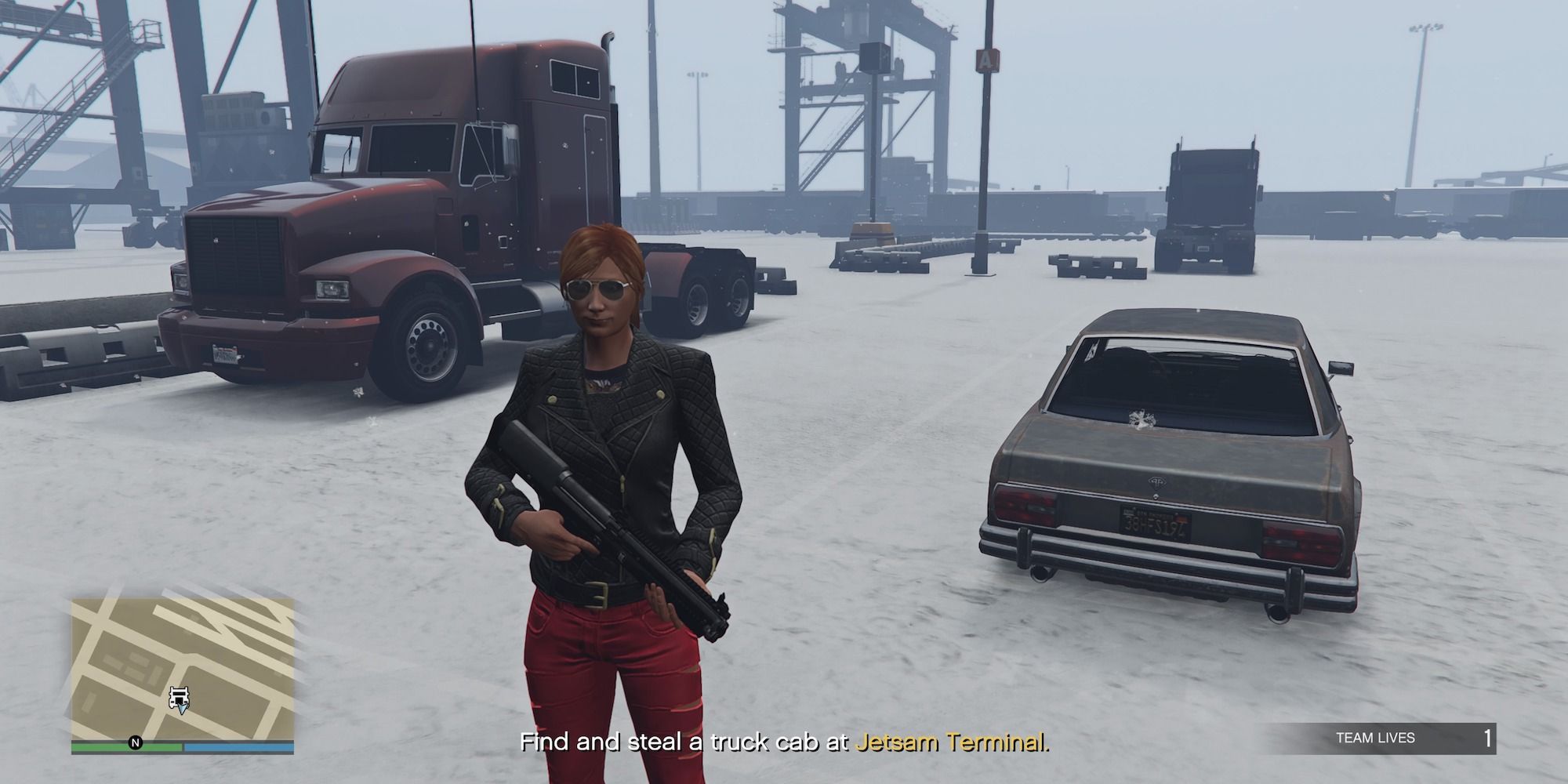Cabine de caminhão on-line Grand theft auto no porto