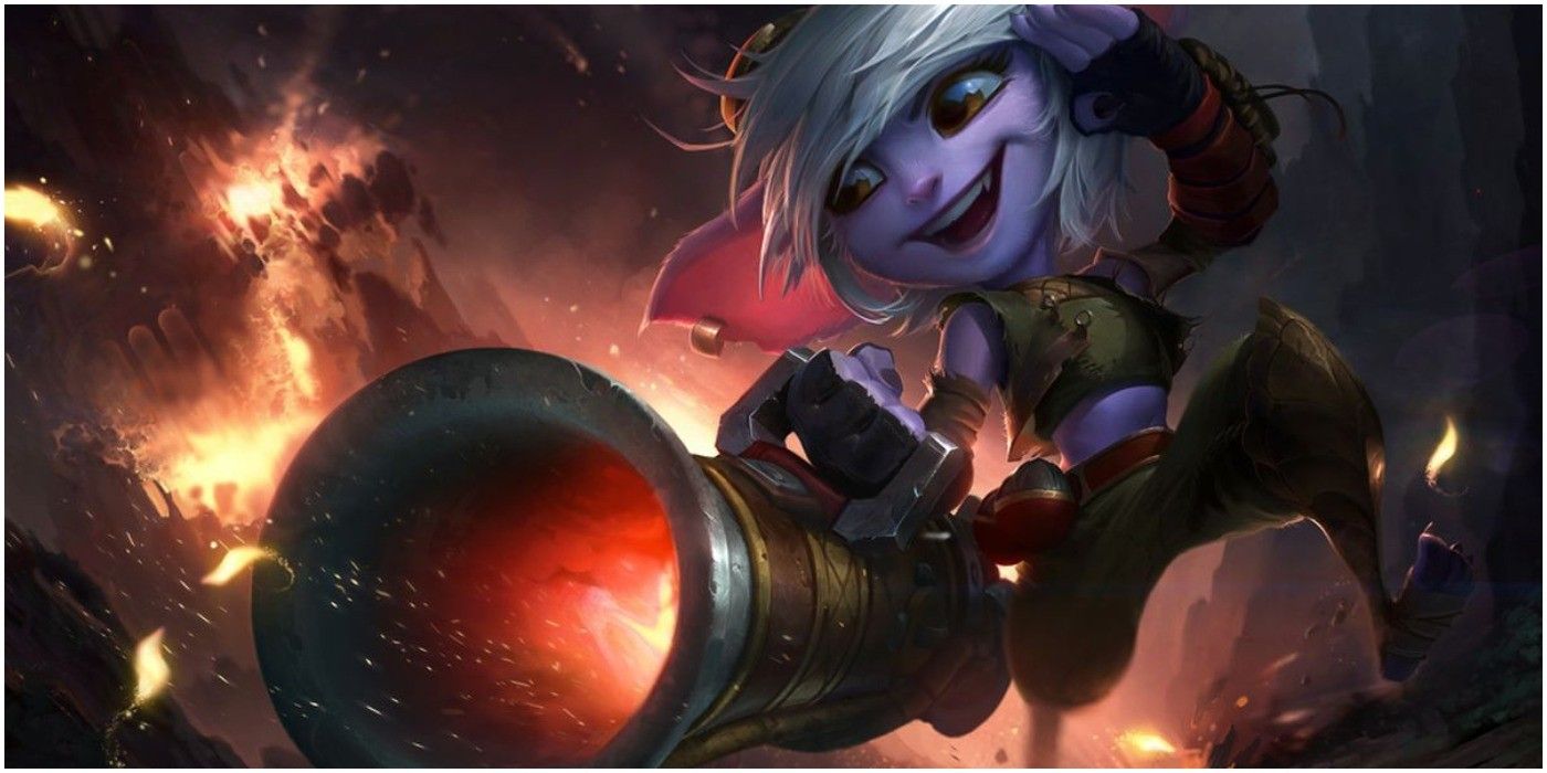 Tristana usando sua arma