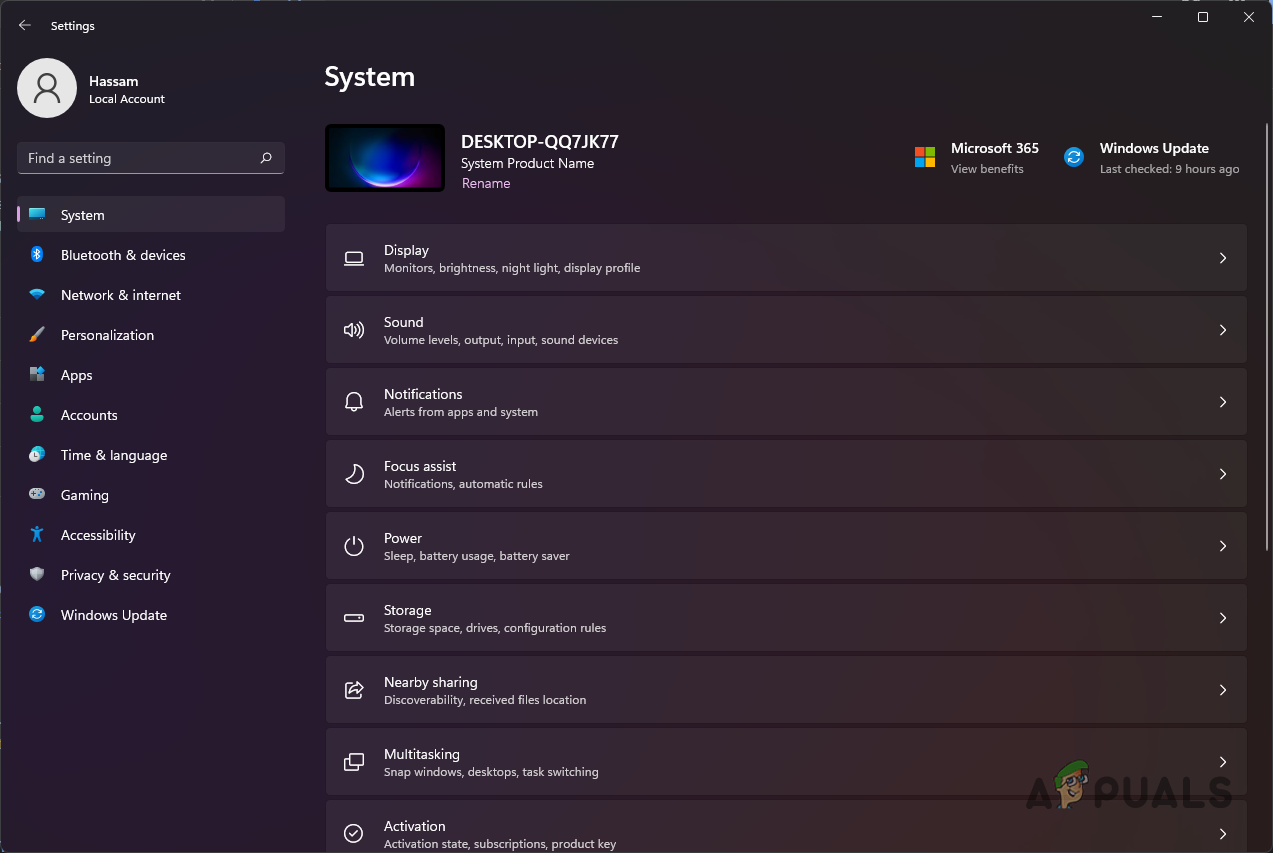 Configurações do Windows