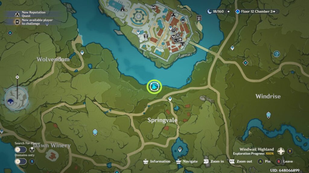 Genshin Impact - Locais de pesca de baiacu - Mondstadt - Lago Cider