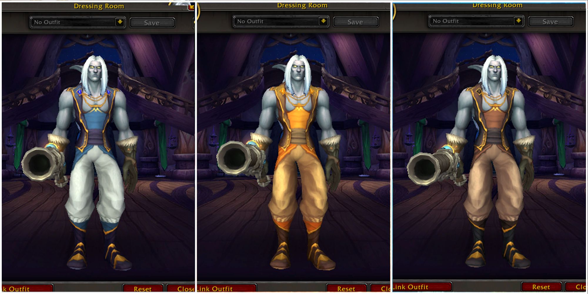 Night Elf Hunter vestindo trajes temáticos de Valdrakken em World of Warcraft Dragonflight