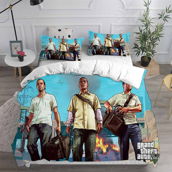 Conjunto de cama Grand Theft Auto V Conjunto de edredom e capa de edredom – Fanrek