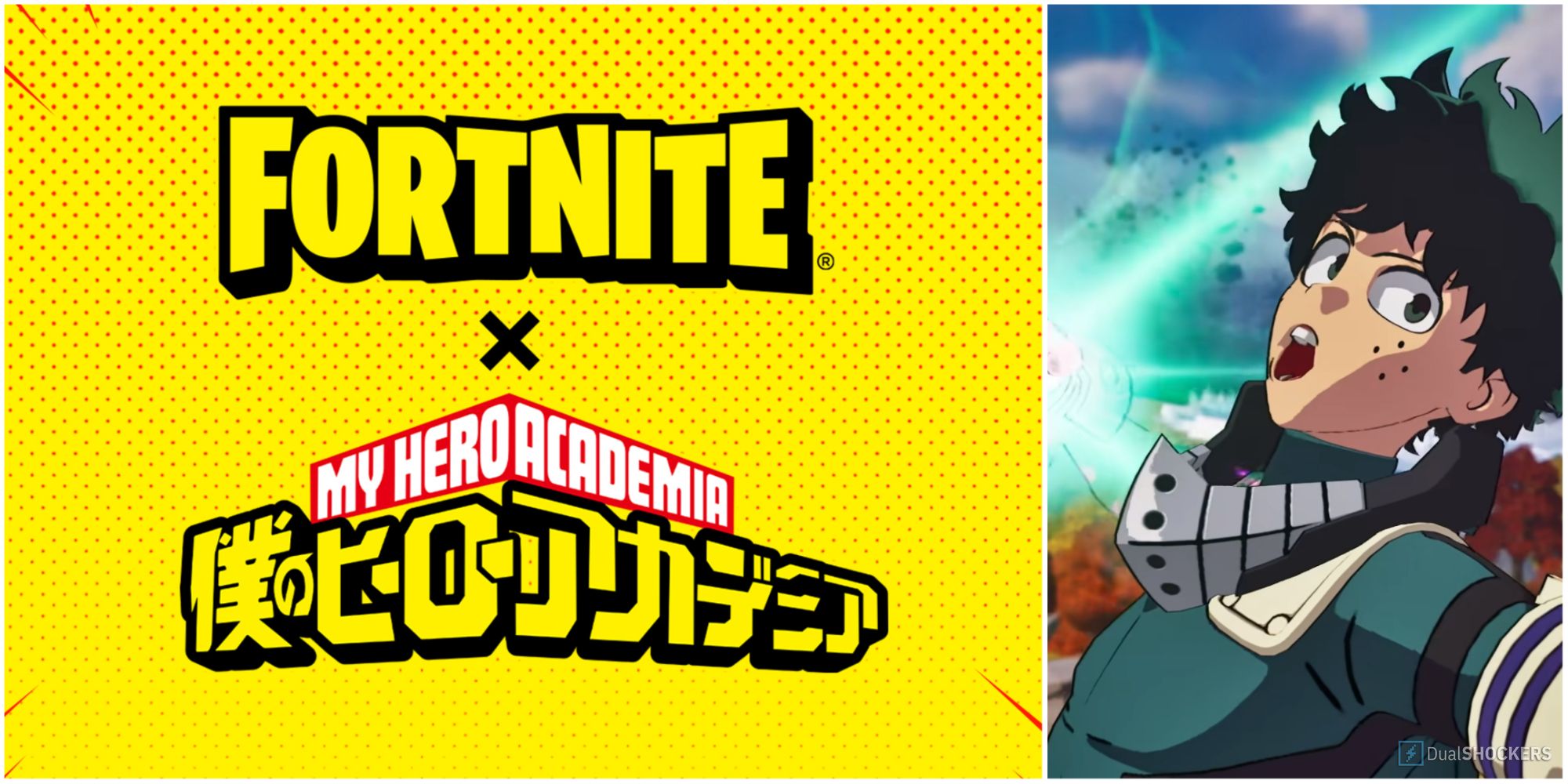 Banner image showing Fortnite and My Hero Academia logos alongside Deku