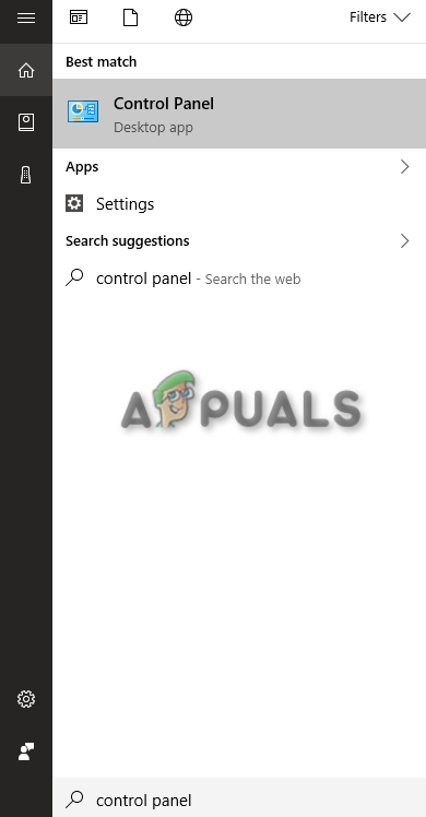 Abrindo painel de controle