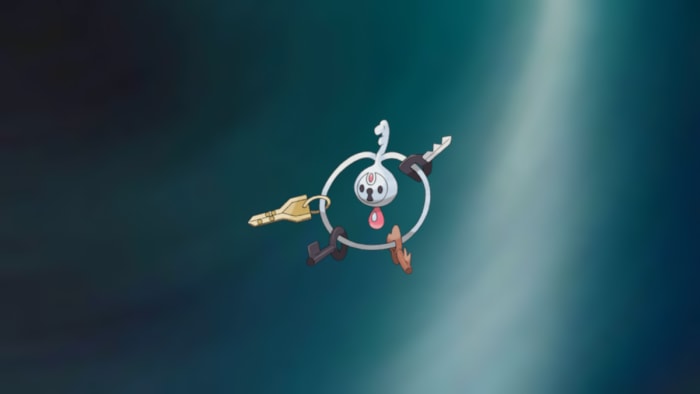 Klefki no fundo do tipo Steel.