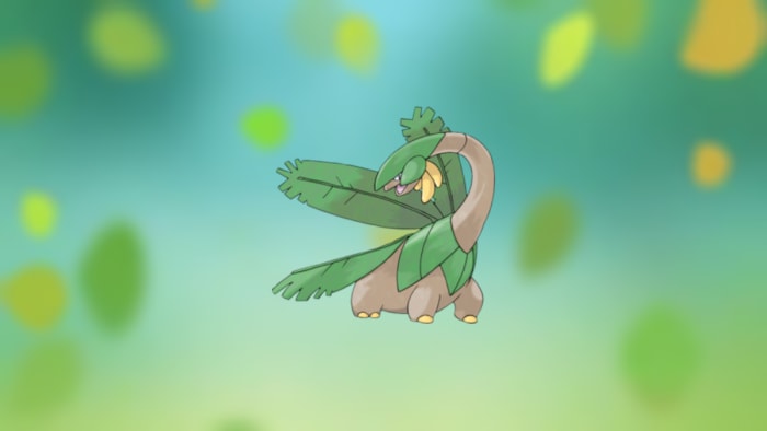Tropius no fundo do tipo Grama.