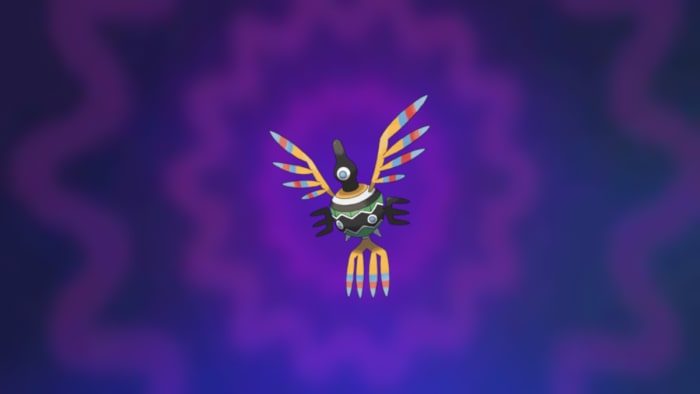 Sigiglyph no plano de fundo do tipo Psychic.