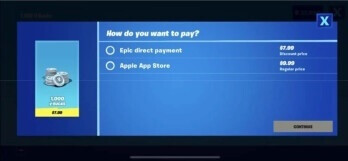 Esta opção que dá aos usuários do Fortnite a opção de evitar a plataforma de processamento no aplicativo da Apple foi o que fez o Fortnite ser expulso da App Store - o tweet enigmático do CEO da Epic, Sweeney, prevê o retorno do Fortnite ao iPhone este ano