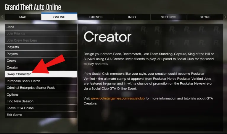 Como trocar de personagem no GTA 5 Online