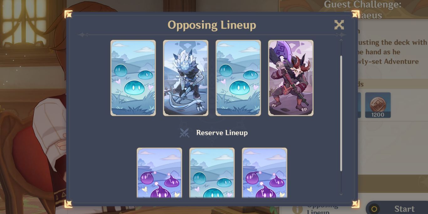 Genshin Impact TCG Enemy Lineup para NPC