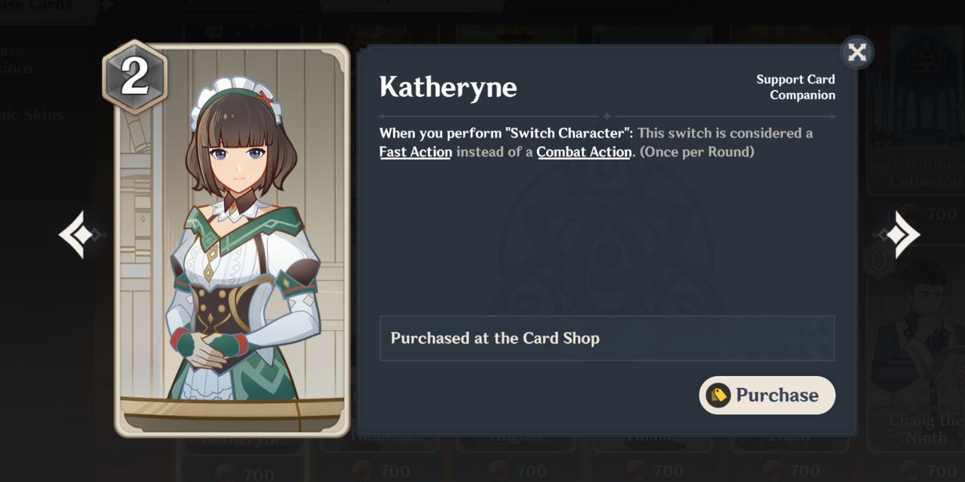 Cartão de Apoio Genshin Impact TCG Katherine