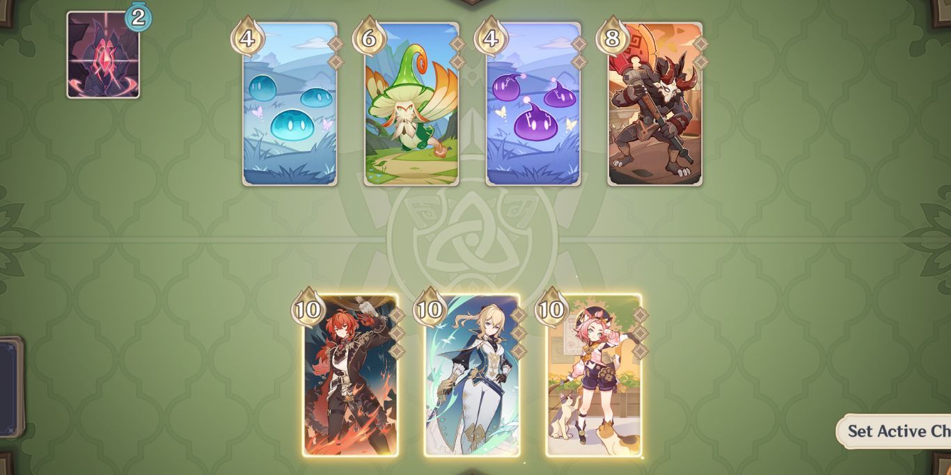Equipe Genshin Impact TCG Diluc Jean Diona