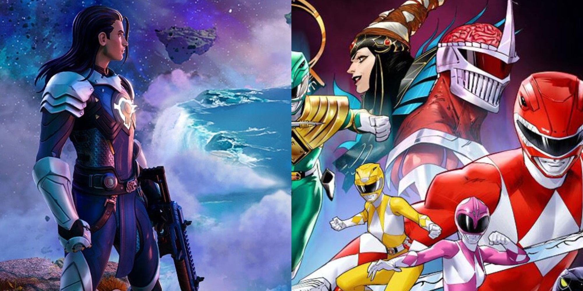 Imagem Dividida de Fortnite Power Rangers