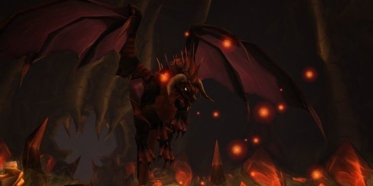 Onyxia, o dragão voando no videogame World of Warcraft