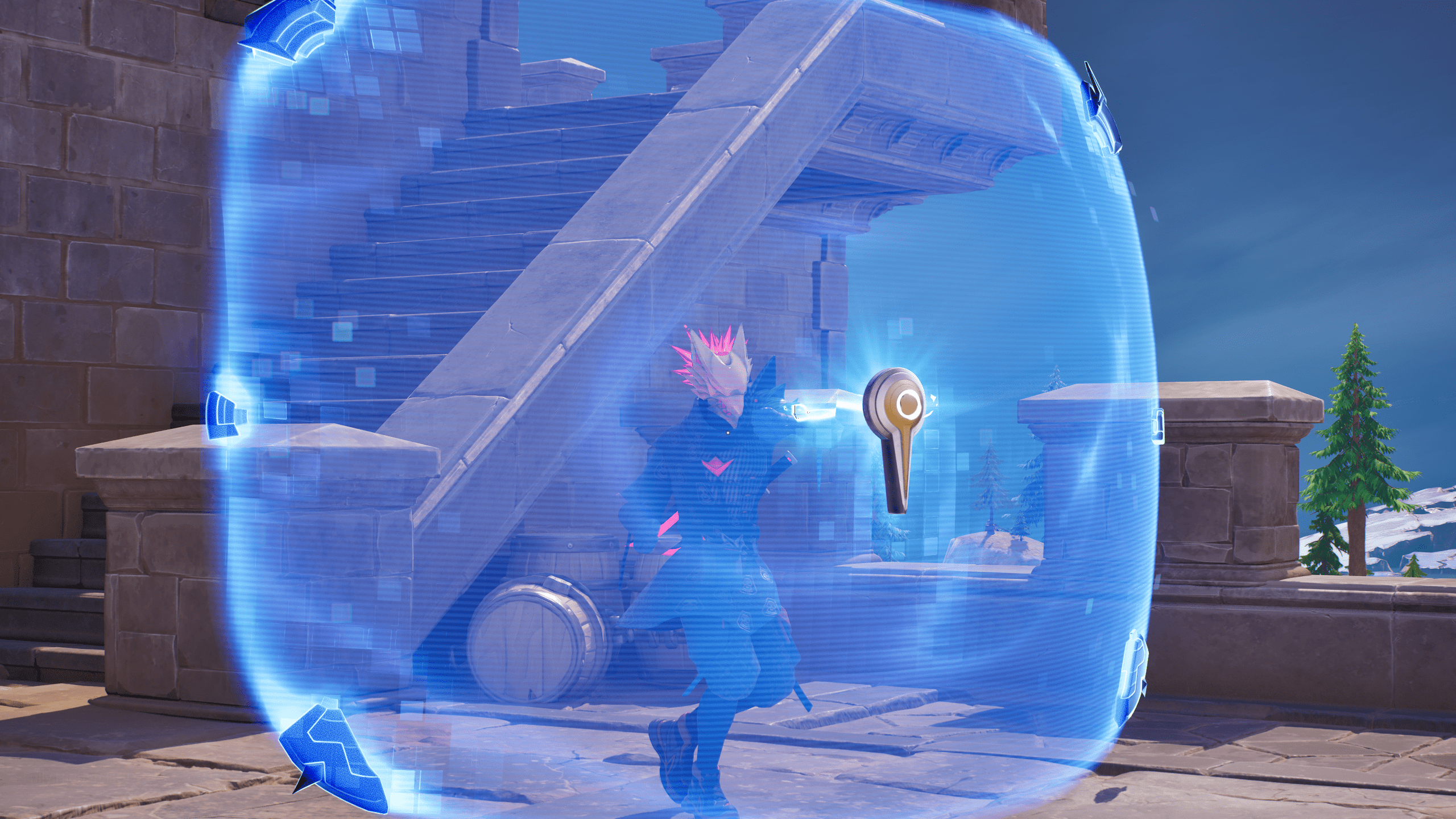 fortnite Personagem Fortnite segurando um escudo guardião