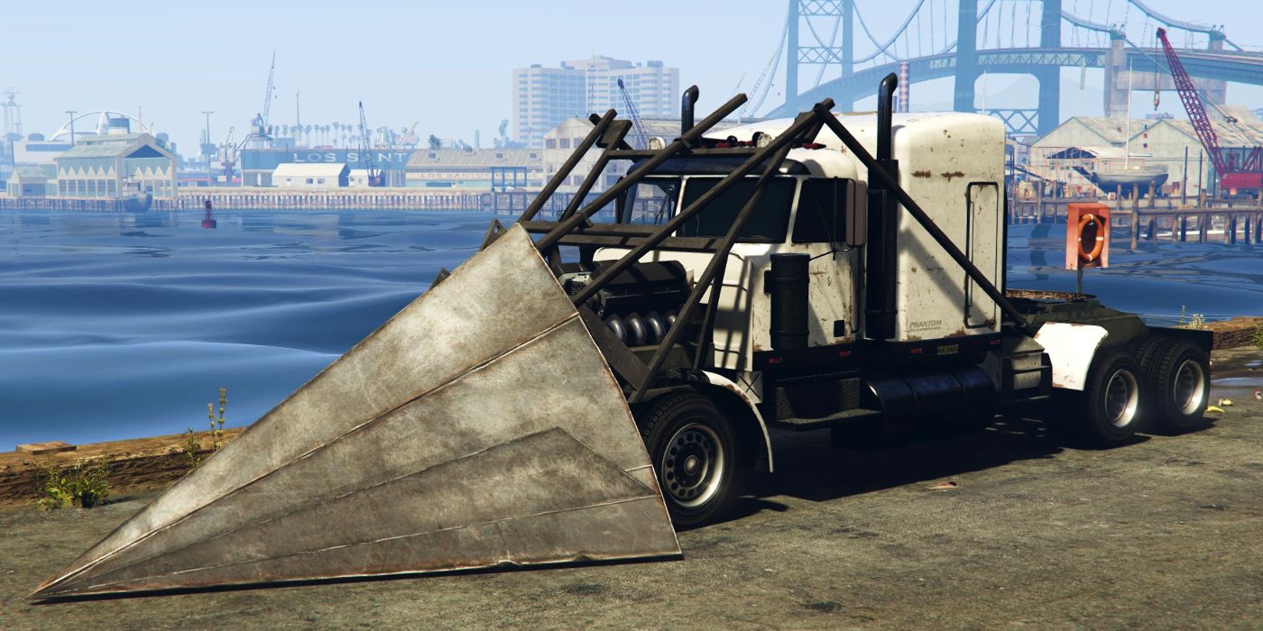 O caminhão Phantom Wedge ocioso no GTA Online.