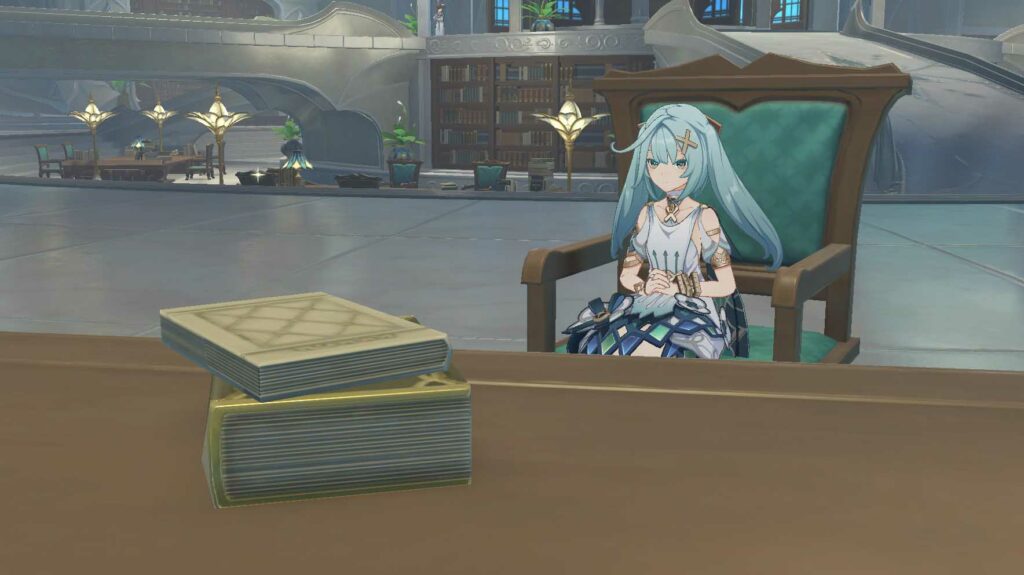 Livros e Faruzan em Genshin Impact