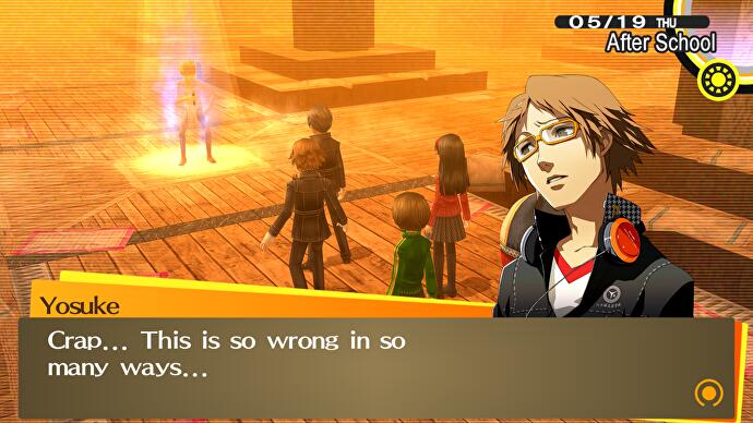 Persona 4 Golden Yosuke diz que Kanji está errado