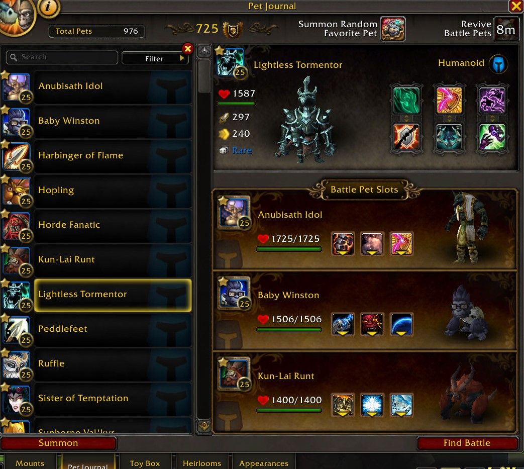 World of Warcraft Bakhushek contra a equipe animal de estimação humanóide