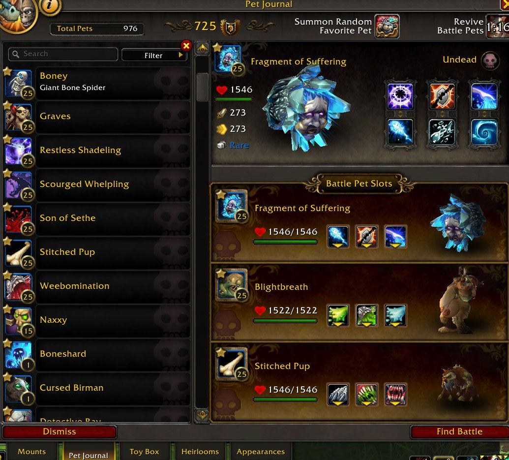 World of Warcraft Bakhushek contra a equipe animal de estimação mortos-vivos