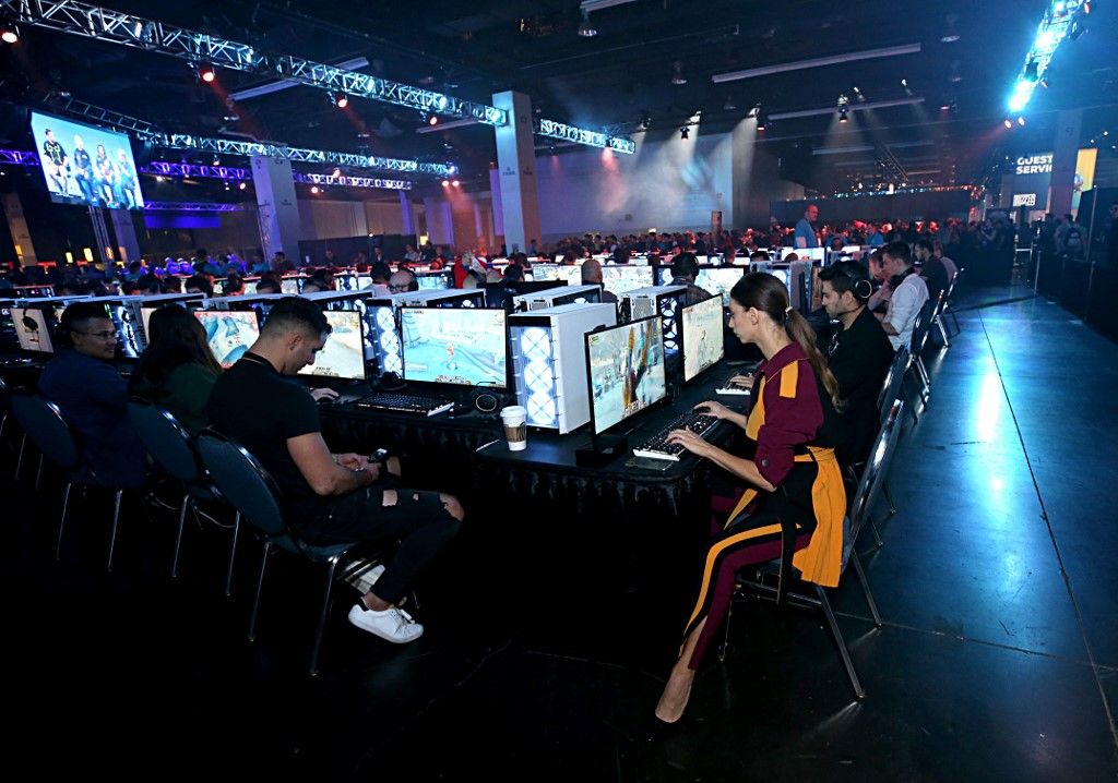 Competitive gamers play World of Warcraft: Shadowlands at BlizzCon 2019 at the Anaheim Convention Center in Anaheim, California, United States.