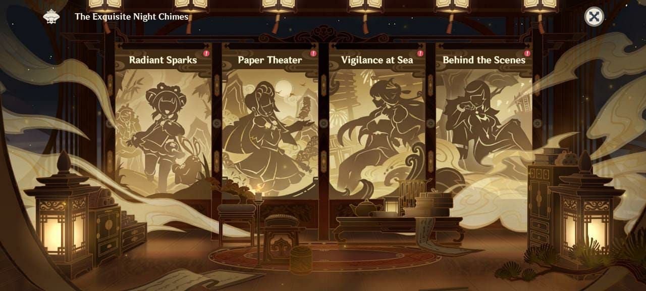 Mini-eventos estão disponíveis após desbloquear o Lantern Rite 2023 (Imagem via Genshin Impact)