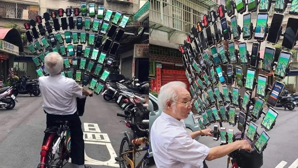 Lembra do Pokémon Go?  Conheça o vovô OG de 74 anos, que joga o jogo em 64 telefones