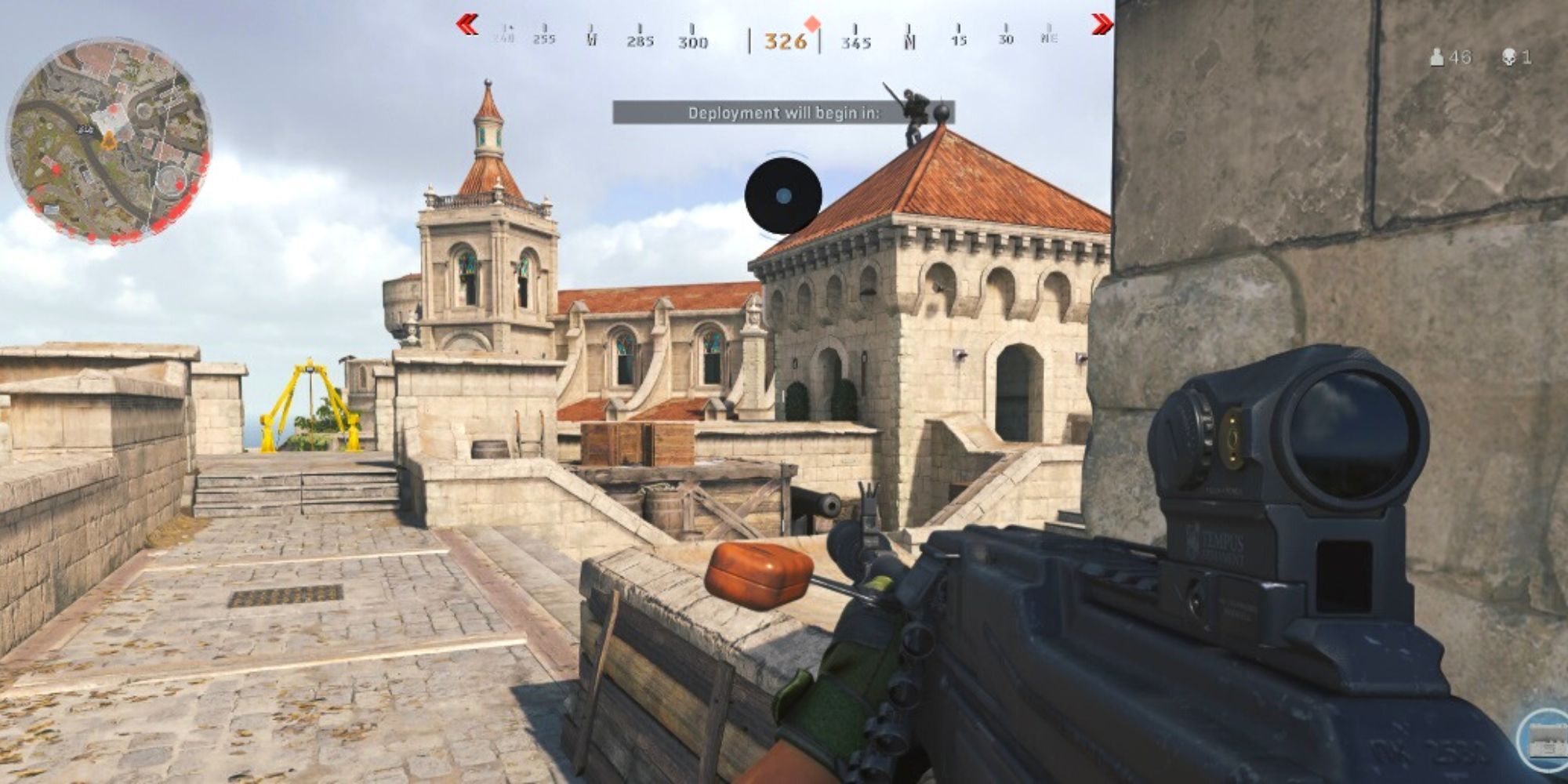 Uma passarela na área da portaria de Call Of Duty Warzone Fortune's Keep