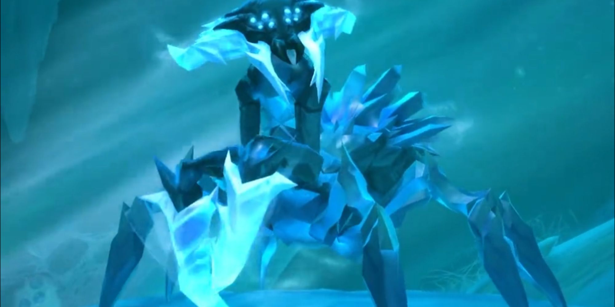 World of Warcraft: um imponente aracnídeo de gelo azul