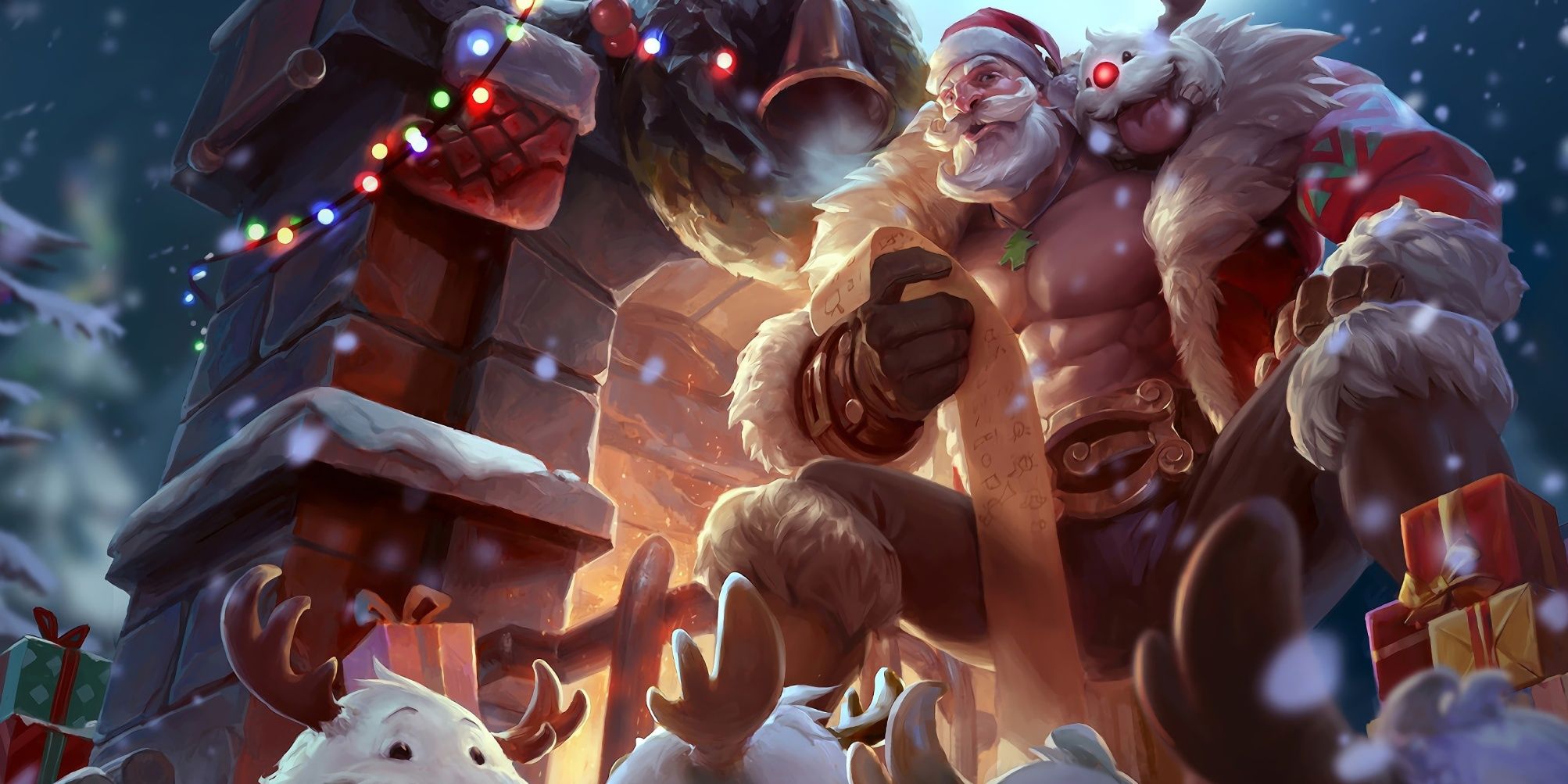 santa braum splash art liga das lendas