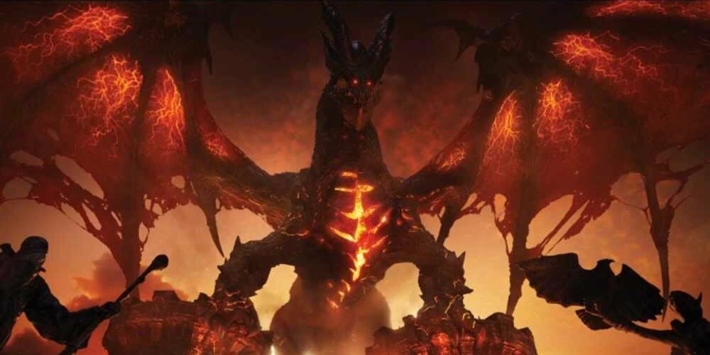 O grupo enfrenta Deathwing em World of Warcraft: Cataclysm