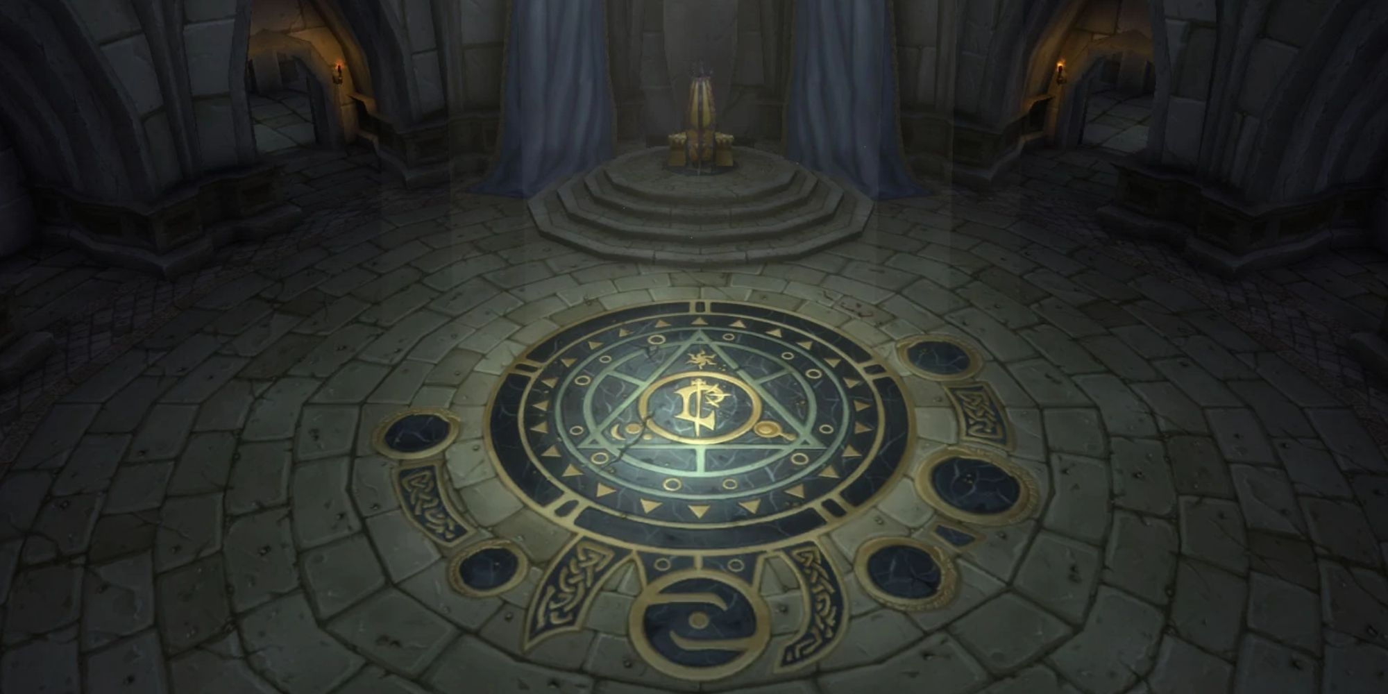 Visão de ângulo amplo da Sala do Trono de Lordaeron
