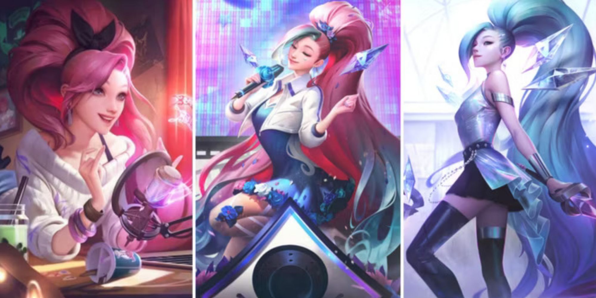 Spli image of KDA All Out Seraphine Ultimate Skin in League Of Legends