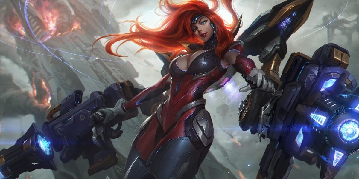Splash art de League of Legends para uma skin de Miss Fortune