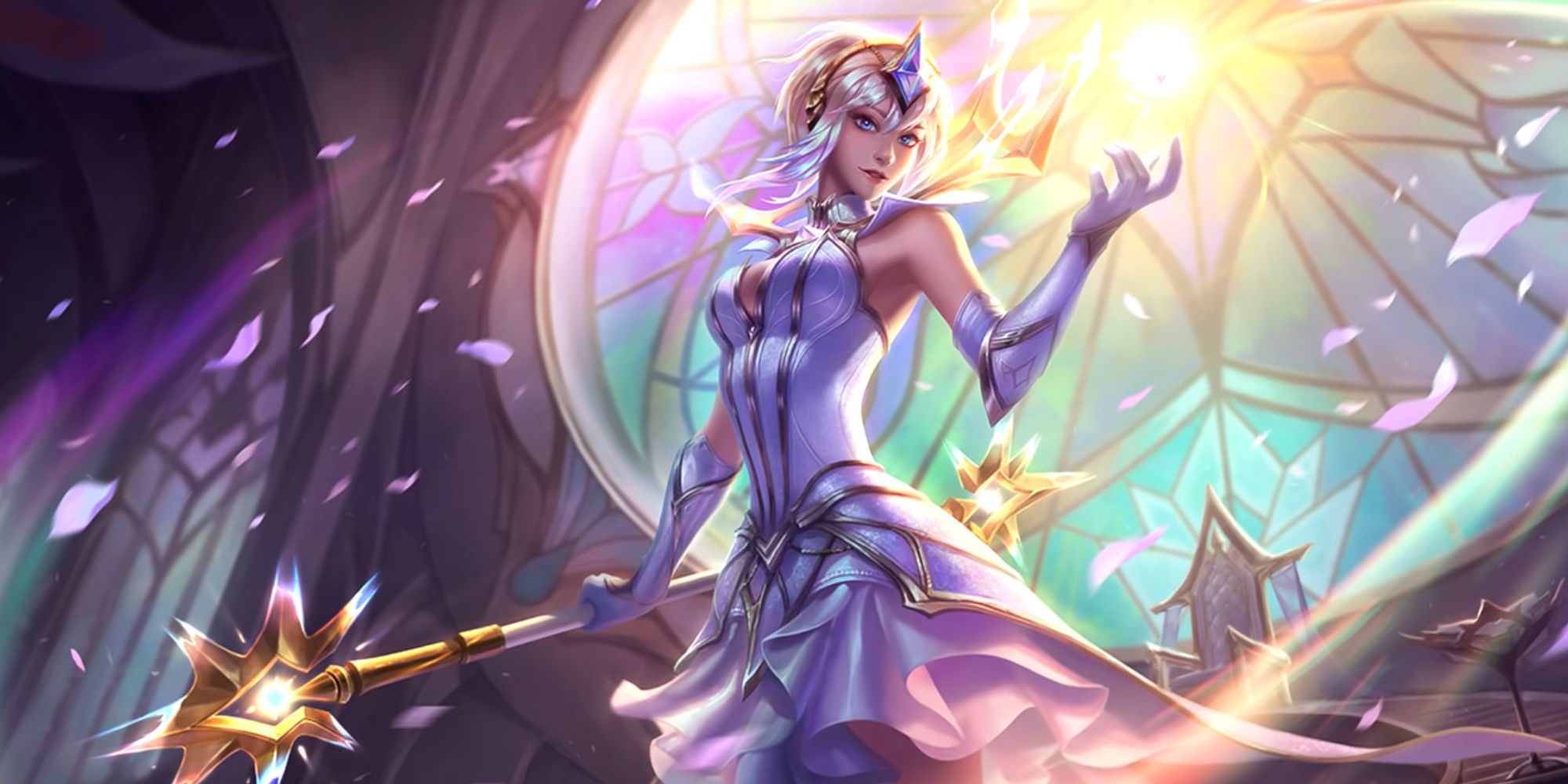 League of Legends: um encantador real vestido de branco