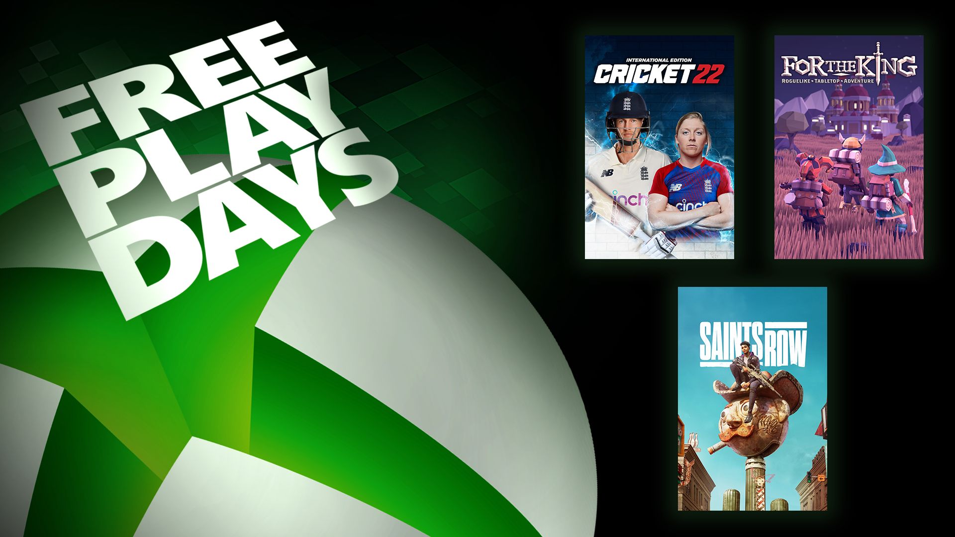 Dias de jogo grátis – Cricket 22, For the King e Saints Row