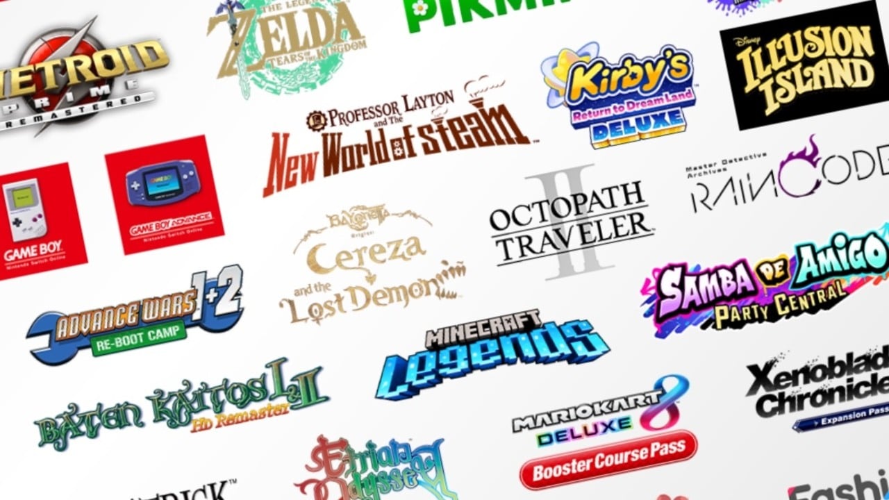 O infográfico da Nintendo mostra todos os jogos apresentados no fevereiro direto de 2023