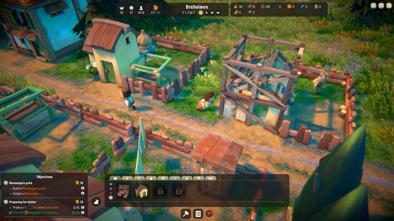 Uma visão ampliada da cidade em Fabledom.