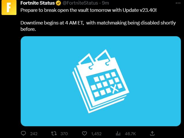 Fortnite 23.40 Tempo de inatividade do servidor Os servidores estão inoperantes 14 de fevereiro de 2023
