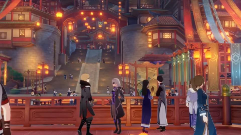 Vlad e Nadia se encontram para um encontro durante o Lantern Rite Festival. (Captura de tela cortesia de HoYoverse)