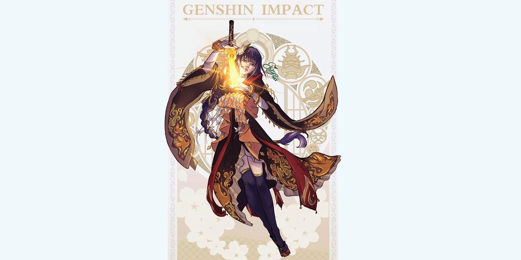 Arte Genshin Impact Geo Raiden Shogun
