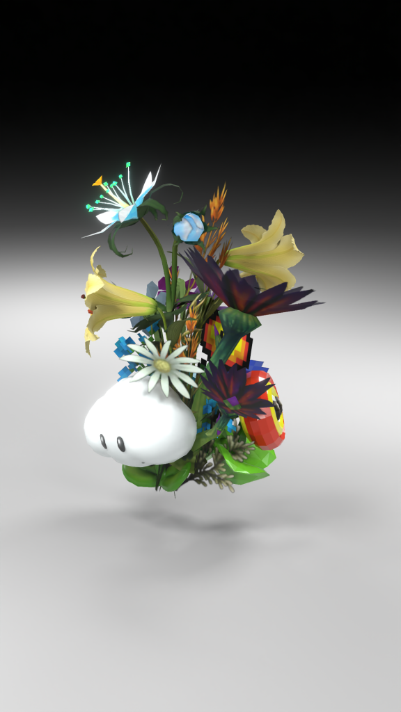 Um grande buquê de Jill Magid's "Flores fora do jogo" Coleta NFT. Cortesia do artista e Artwrld.