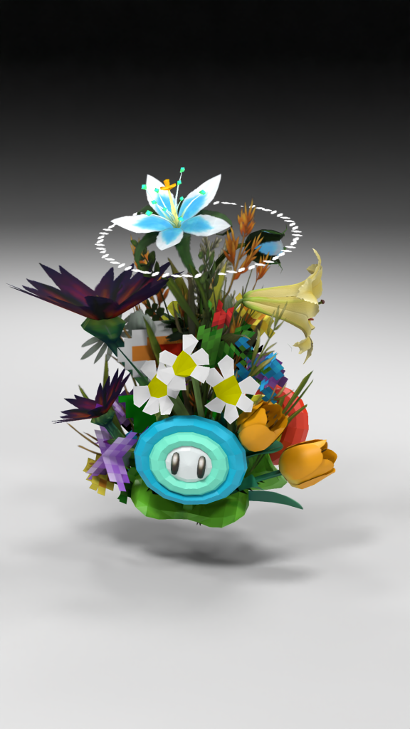 Um grande buquê de Jill Magid's "Flores fora do jogo" Coleta NFT. Cortesia do artista e Artwrld.