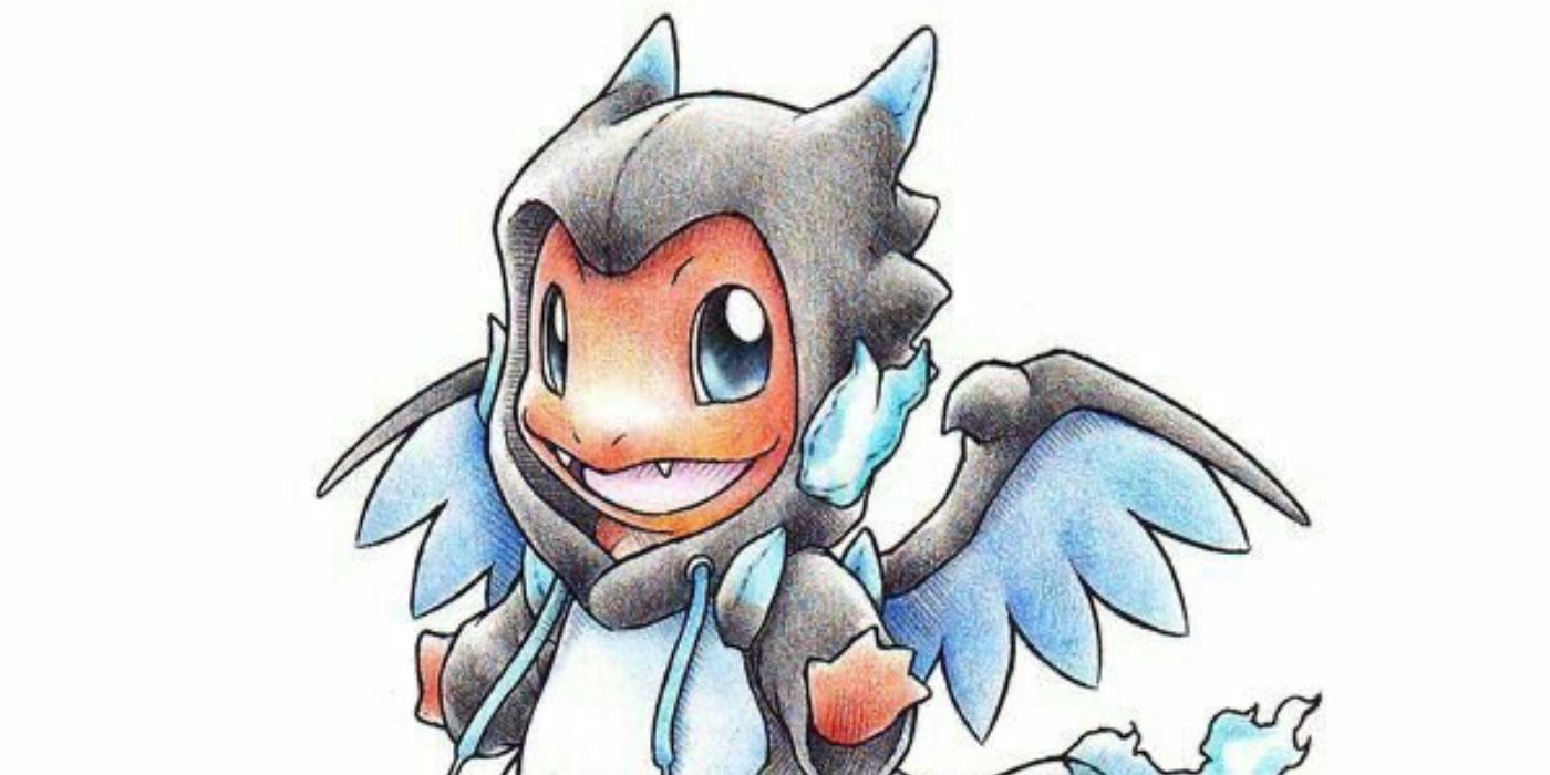 Charmander vestindo pijamas Mega Charizard, por Art Time Pokemon Amino-2